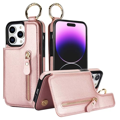 Generisch Schlanke Hülle für iPhone 16/16 plus/16 pro/16 pro max, Hängender Ring Leder Kartenfächer Handyhülle Flip Ständer Anti-Fall Cover Generisch Schlanke Hülle für iPhone 16/16 plus/16 pro/16 pro max, Hängender Ring Leder Kartenfächer Handyhülle Flip Ständer Anti-Fall Cover von Generisch