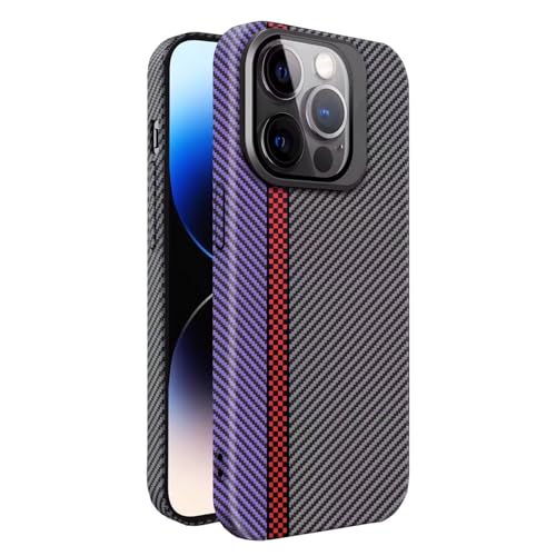 Generisch Schlanke Hülle für iPhone 16/16 plus/16 pro/16 pro max, mattierte Hülle mit Karbonfaser-Muster und All-Inclusive-Linsenschutz-Ständerabdeckung von Generisch