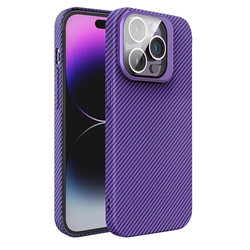 Generisch Schlanke Hülle für iPhone 16/16 plus/16 pro/16 pro max, mattierte Hülle mit Karbonfaser-Muster und All-Inclusive-Linsenschutz-Ständerabdeckung von Generisch