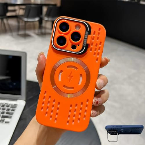 Generisch Soft Silicone Safety Protection Lightning Fast Magnetic Charging Case Cover for iPhone 11/12/13/14/15/16 (Orange,14plus) von Generisch