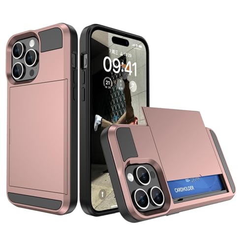 Generisch Stoßfeste Hülle Für iPhone 16/ 16Plus/ 16Pro/ 16 Pro Max, Hülle Mit Schiebekartenschlitz, Wärmeableitung Durch Wabenstruktur Der Innenschale,16plus,Pink von Generisch