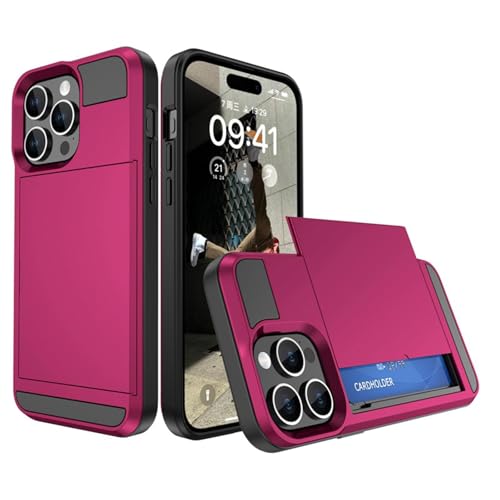 Generisch Stoßfeste Hülle Für iPhone 16/ 16Plus/ 16Pro/ 16 Pro Max, Hülle Mit Schiebekartenschlitz, Wärmeableitung Durch Wabenstruktur Der Innenschale,16plus,Purple von Generisch