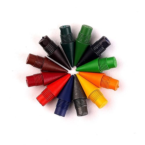 Generisch Swify Bleistift, Swify Zauberbleistifts, 12 Stück Buntstifte, Eingebautem Radiergummi Austauschbaren Spitzen Wiederverwendbarer Tintenlose Ewigr Bleistifte (12 Ersatzspitzen) von Generisch