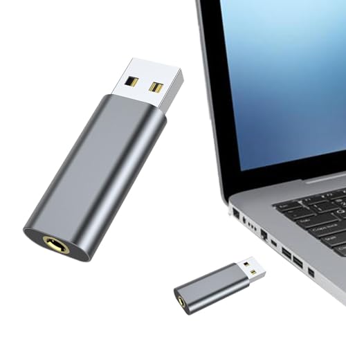 Generisch USB-Audio-Adapter | 3,5-mm-Soundkarte für PC Plug and Play,Tragbares USB-Audio, tragbare Soundkarte, treiberfreie USB-Audioschnittstelle für Headset, Kopfhörer, Laptop von Generisch