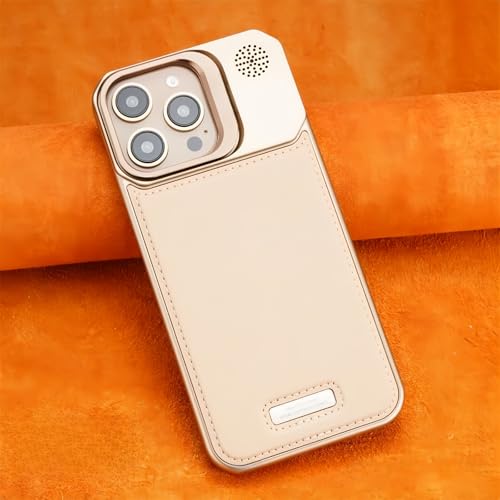Generisch Ultra-Thin Leather Frameless Phone Case, Magnetic Stand Compatible for iPhone 16/15/14/13/12 Series, Slim Vegan Leather Shockproof Cover with Built-in Kickstand(iPhone11PROMAX,Khaki) von Generisch