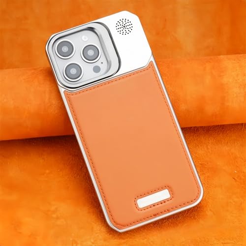 Generisch Ultra-Thin Leather Frameless Phone Case, Magnetic Stand Compatible for iPhone 16/15/14/13/12 Series, Slim Vegan Leather Shockproof Cover with Built-in Kickstand(iPhone16,Brown) von Generisch