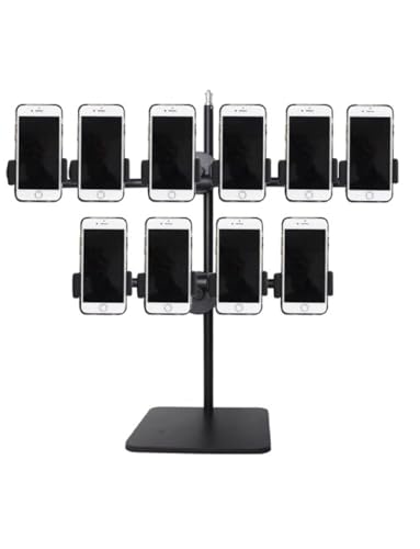 Generisch Um 360 ° drehbarer Ständer for die Gruppensteuerung von Mobiltelefonen, Ständer for die Platzierung mehrerer Mobiltelefone, for Live-Streaming, Videokonferenzen, Spiele(2 Row 10 Seats) von Generisch