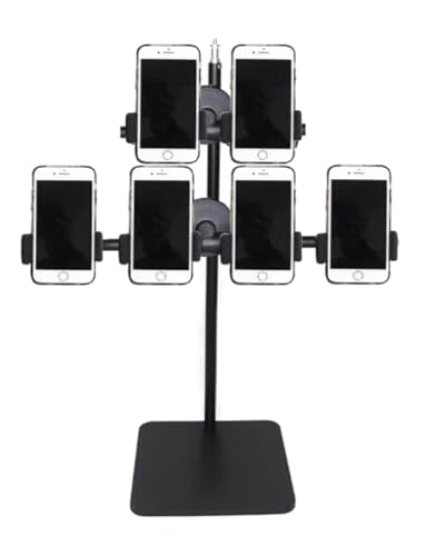 Generisch Um 360 ° drehbarer Ständer for die Gruppensteuerung von Mobiltelefonen, Ständer for die Platzierung mehrerer Mobiltelefone, for Live-Streaming, Videokonferenzen, Spiele(2 Row 6 Seats) von Generisch