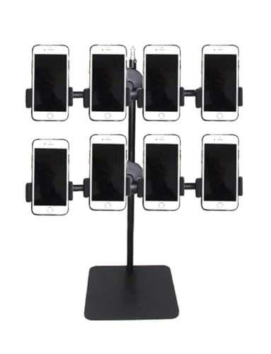 Generisch Um 360 ° drehbarer Ständer for die Gruppensteuerung von Mobiltelefonen, Ständer for die Platzierung mehrerer Mobiltelefone, for Live-Streaming, Videokonferenzen, Spiele(2 Row 8 Seats) von Generisch