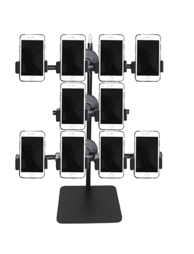 Generisch Um 360 ° drehbarer Ständer for die Gruppensteuerung von Mobiltelefonen, Ständer for die Platzierung mehrerer Mobiltelefone, for Live-Streaming, Videokonferenzen, Spiele(3 Row 10 Seats) von Generisch