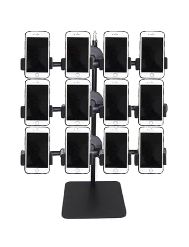 Generisch Um 360 ° drehbarer Ständer for die Gruppensteuerung von Mobiltelefonen, Ständer for die Platzierung mehrerer Mobiltelefone, for Live-Streaming, Videokonferenzen, Spiele(3 Row 12 Seats) von Generisch
