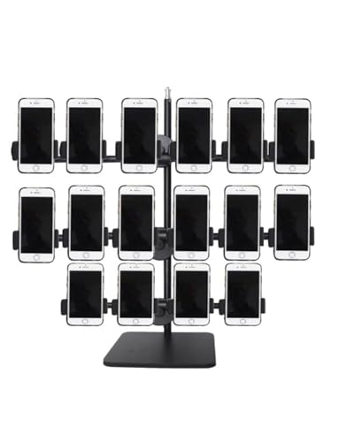 Generisch Um 360 ° drehbarer Ständer for die Gruppensteuerung von Mobiltelefonen, Ständer for die Platzierung mehrerer Mobiltelefone, for Live-Streaming, Videokonferenzen, Spiele(3 Row 16 Seats) von Generisch