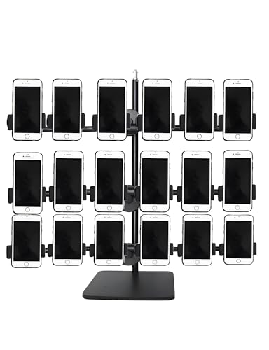Generisch Um 360 ° drehbarer Ständer for die Gruppensteuerung von Mobiltelefonen, Ständer for die Platzierung mehrerer Mobiltelefone, for Live-Streaming, Videokonferenzen, Spiele(3 Row 18 Seats) von Generisch
