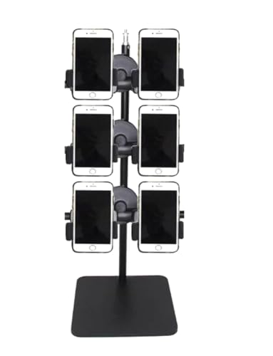 Generisch Um 360 ° drehbarer Ständer for die Gruppensteuerung von Mobiltelefonen, Ständer for die Platzierung mehrerer Mobiltelefone, for Live-Streaming, Videokonferenzen, Spiele(3 Row 6 Seats) von Generisch