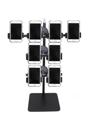 Generisch Um 360 ° drehbarer Ständer for die Gruppensteuerung von Mobiltelefonen, Ständer for die Platzierung mehrerer Mobiltelefone, for Live-Streaming, Videokonferenzen, Spiele(3 Row 8 Seats) von Generisch