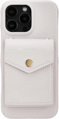 Generisch Weiß, 16 Plus,brieftaschenhülle für iPhone 16 Pro Max/16 Pro/16 Plus/16, Umhängetasche aus Leder mit Kartenhalter, Spiegel, Abnehmbarer Langer Riemenabdeckung von Generisch