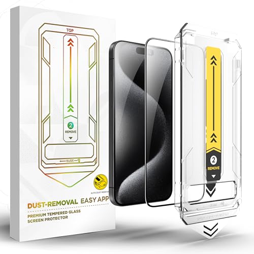 Generisch schutzfolie I Phone, mit applikator für eine problemlose Anwendung, anti fingerabdruck mit rand, 9H, screenprotector (iPhone 15ProMax) von Generisch