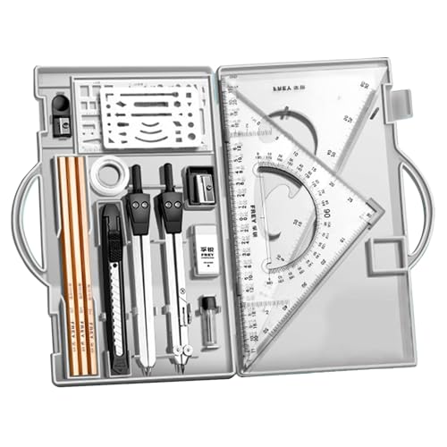 Geometrie -Kit, Geometriekompass -Set,16x Math Geometrie Kit | Zeichenwerkzeuge mit Aufbewahrungsbox, Zeichnen von Vorräten für Künstler Schüler Lehrer von Generisch