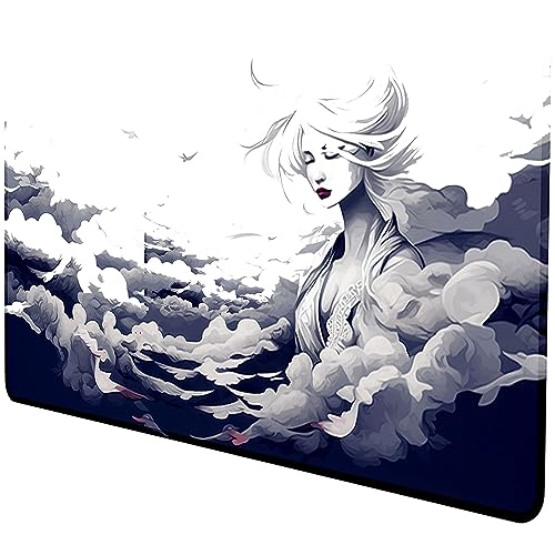 Girl IN The Storm - XXL MAUSPAD - 900 x 400 mm Speed Gaming Mousepad - vernähte Kanten, rutschfeste Gummiunterlage, Wasserabweisend - viele Verschiedene Designs von Generisch