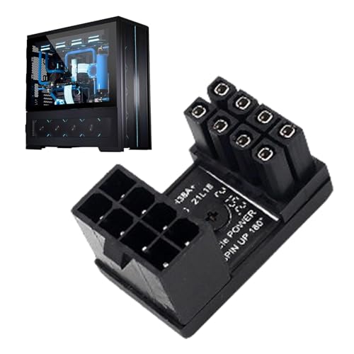Grafikkarten-Netzteil,Netzteilanschluss 6/8 Pin | 180-Grad-Winkeladapter für Lenkplatine, GPU-Adapter für Desktop-PC-Grafikkarte von Generisch