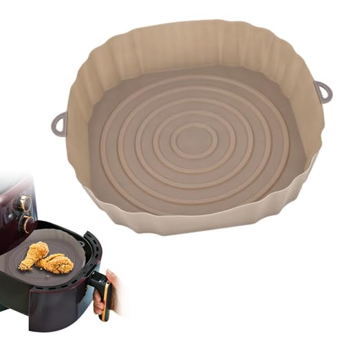 Grill Fritting Frittyer - Silicon Air Fryer Liner, tragbarer Silikonluft -Frittierin -Liner | Wiederverwendbare Luftbraten -Silikonkorb hitzebeständigen Einfach reinigen Silikonluft Frittierinstein von Generisch