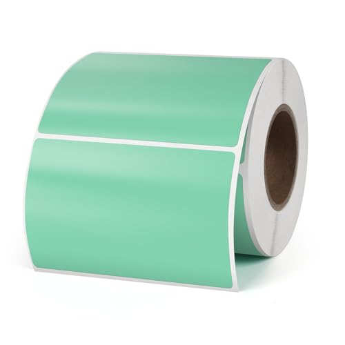 Grün Rechteckig Aufkleber Vinyl-Etikett Wasserfest 76×50 mm Rolle Selbstklebend für Farbcodierung Klassenzimmer Büro 500 Stück von Generisch