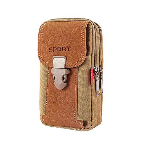 Gürteltasche Herren Schwarz Smartphone Gürtel Groß Smartphone Tasche Handytasche Werkzeughalter für Wandern Camping Grillen Rescue Essential (Khaki) von Generisch