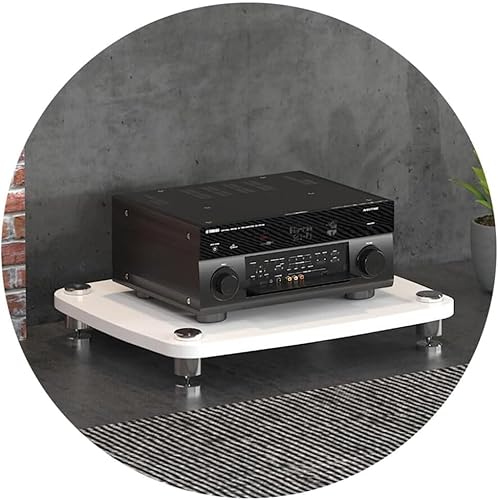 HIFI Audio Cabinet Stand - 4-lagiges MDF-Regal für Plattenspieler mit stoßdämpfenden Füßen und Endstufe Ablage HIFI Audio Cabinet Stand - 4-lagiges MDF-Regal für Plattenspieler mit stoßdämpfenden Füßen und Endstufe Ablage von Generisch