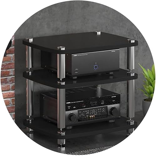 HIFI Audio Cabinet Stand - 4-lagiges MDF-Regal für Plattenspieler mit stoßdämpfenden Füßen und Endstufe Ablage HIFI Audio Cabinet Stand - 4-lagiges MDF-Regal für Plattenspieler mit stoßdämpfenden Füßen und Endstufe Ablage von Generisch