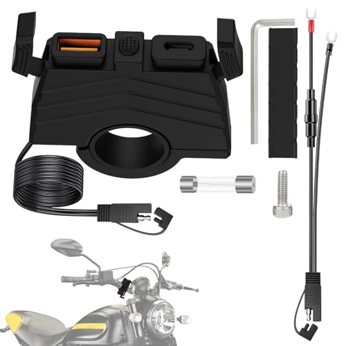 Handy Ladegerät Für Motorrad,Schnelllader | Schnellentriegelung, EIN-/Aus-Schalter, Doppelter Anschluss SAE Zu USB Adapter Für Handys Handy Ladegerät Für Motorrad,Schnelllader | Schnellentriegelung, EIN-/Aus-Schalter, Doppelter Anschluss SAE Zu USB Adapter Für Handys von Generisch