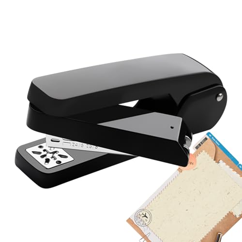 Heftgerät für Hefte, müheloses Heftgerät für den Schreibtisch, Kapazität 40–50 Blatt, speziell für Hefte, Oneess-Finger-Touch-Heftung, tragbarer Handheld, für Papierschreibtisch, integrierter Stapel von Generisch