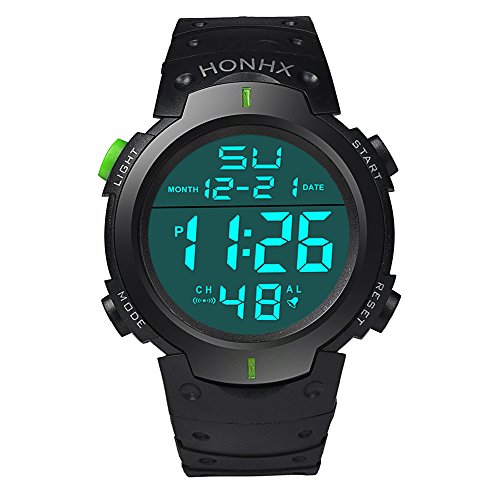 Herren-Sport-Digitaluhr, Stoppuhr, Datum, Gummi, Sport-Armbanduhr, grün, Einheitsgröße Herren-Sport-Digitaluhr, Stoppuhr, Datum, Gummi, Sport-Armbanduhr, grün, Einheitsgröße von Generisch