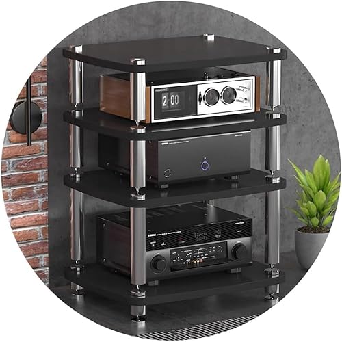 HiFi-Audio-Schrankständer, 4-lagiges MDF-Audio-Rack mit stoßdämpfenden Füßen für Plattenspieler und Endverstärker-Ausrüstung HiFi-Audio-Schrankständer, 4-lagiges MDF-Audio-Rack mit stoßdämpfenden Füßen für Plattenspieler und Endverstärker-Ausrüstung von Generisch