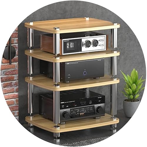 HiFi-Audio-Schrankständer, 4-lagiges MDF-Audio-Rack mit stoßdämpfenden Füßen für Plattenspieler und Endverstärker-Ausrüstung HiFi-Audio-Schrankständer, 4-lagiges MDF-Audio-Rack mit stoßdämpfenden Füßen für Plattenspieler und Endverstärker-Ausrüstung von Generisch