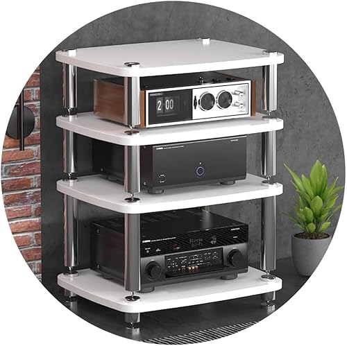 HiFi-Audio-Schrankständer, 4-lagiges MDF-Audio-Rack mit stoßdämpfenden Füßen für Plattenspieler und Endverstärker-Ausrüstung HiFi-Audio-Schrankständer, 4-lagiges MDF-Audio-Rack mit stoßdämpfenden Füßen für Plattenspieler und Endverstärker-Ausrüstung von Generisch
