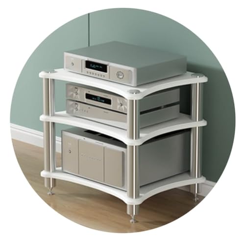 HiFi-Audio-Schrankständer für Plattenspieler und Endstufe, MDF-Konstruktion mit stoßdämpfenden Füßen, ideal für die Organisation und den Schutz von Audiogeräten HiFi-Audio-Schrankständer für Plattenspieler und Endstufe, MDF-Konstruktion mit stoßdämpfenden Füßen, ideal für die Organisation und den Schutz von Audiogeräten von Generisch