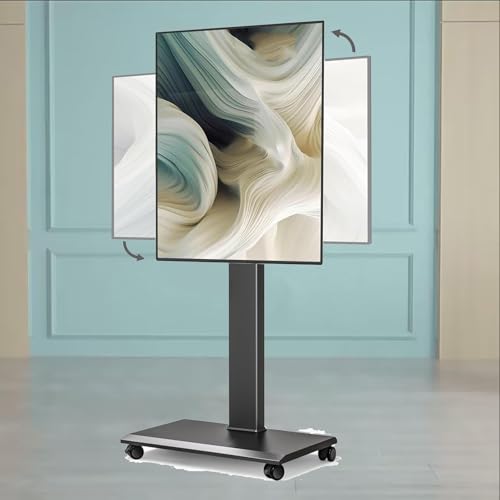 Höhenverstellbarer mobiler TV-Ständer – 0–90 ° horizontal und vertikal, drehbarer TV-Wagen auf Rädern für 81,3–139,7 cm (32–55 Zoll) große Fernseher, perfekt für Konferenzräume und Präsentationen von Generisch