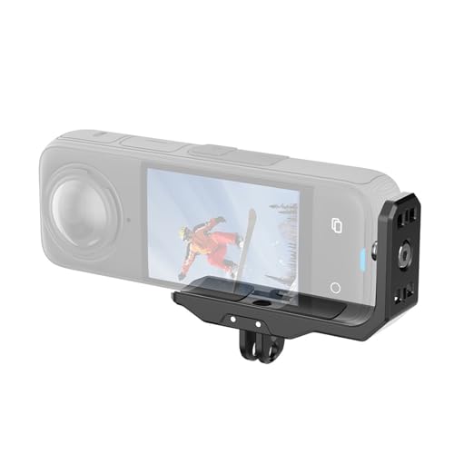 Horizontale Action-Halterung, kompatibel mit Insta360 X4 Action-Kamera, Aluminium, vertikale Halterung, Ellenbogenadapter, Schnellwechselplatte, Stativsockel, Zubehör von Generisch
