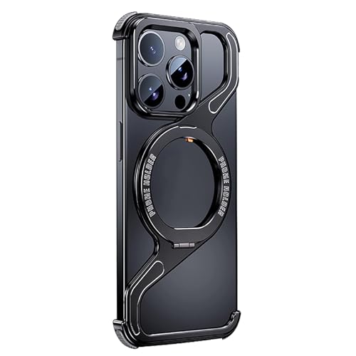 Hülle Aus Aluminiumlegierung Für iPhone 16/16 Pro/16 Pro Max, Schlanke, Randlose, Stoßfeste Metallhülle Mit Magnetischem Ständer Und Kabelloser Ladeabdeckung,16pro,Black Hülle Aus Aluminiumlegierung Für iPhone 16/16 Pro/16 Pro Max, Schlanke, Randlose, Stoßfeste Metallhülle Mit Magnetischem Ständer Und Kabelloser Ladeabdeckung,16pro,Black von Generisch