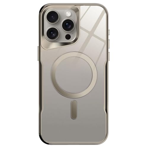 Hülle Für iPhone 16/16 Pro/16 Plus/16 Pro Max, Magnetische, Transparente, Schlanke Kabellose Ladehüllen, Militär-Beschichtung,16pro max,Gold von Generisch