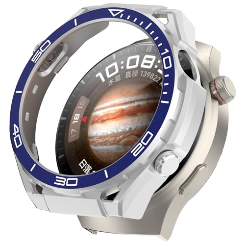 Hülle Kompatibel mit Huawei Watch 4, Hart Bumper Case, Stoßfeste Schutzhülle für Huawei Watch 4 Smartwatch, ohne Displayschutzfolie (Silber&Blau) von Generisch