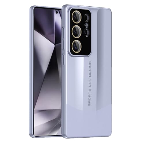 Hülle für Samsung Galaxy S25 Ultra/S25 Plus/S25, Voller Linsenschutz, Stoßfeste Abdeckung, Schlanke, Stilvolle PC-Lederrückseite, Business-Shell,Lila,S25 Ultra von Generisch