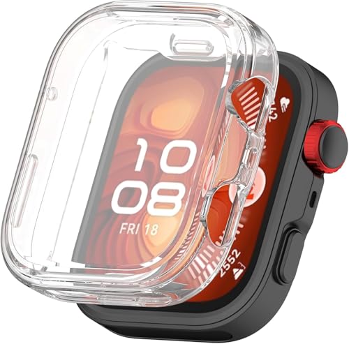 Hüllen Kompatibel mit Huawei Watch Fit 4 Pro mit Displayschutzfolie, Flexible TPU Stoßfest Kratzfest Cover Case für Huawei Watch Fit 4 Pro Smartwatch (klar) von Generisch