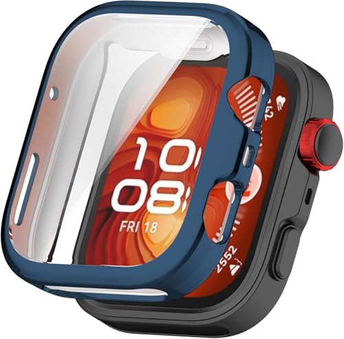 Hüllen für Huawei Watch Fit 4 mit Displayschutzfolie, Flexible TPU Stoßfest Kratzfest Cover Case für Huawei Watch Fit 4 Smartwatch (Blau) von Generisch