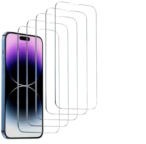IPhone 15 Pro Schutzfolie, 4 Stück, Gehärtetes Glas, Displayschutz für iPhone 15 Pro, 9H Härte, Kratzfest von Generisch
