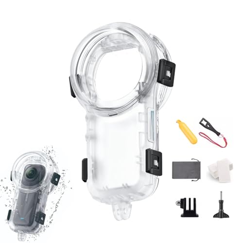 Invisible Dive Case for Insta 360 X5, 196ft/60M Waterproof Housing, 360°Clear View Waterproof Housing with Anti-Fog Sheet and Bracket (X5) von Generisch
