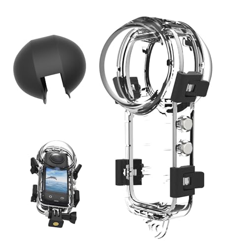 Invisible Dive Case for Insta360 X5, 196ft/60M Depth Resistant to Scratches and Drops, Waterproof Housing with Silicone Shell & Anti-Fog Film, Ensures 360° Clarity Underwater (Set B) von Generisch