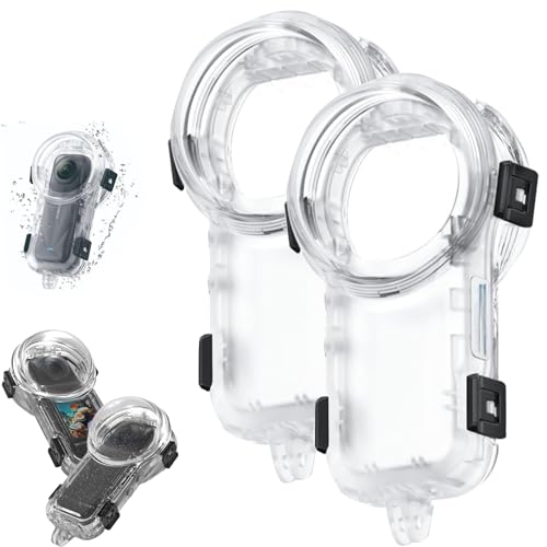 Invisible Dive Case for Insta360 X5, insta360 x5 Dive case, Protective Underwater 50M/164FT Shell with Bracket,Waterproof Housing,with Anti-Fog Sheet 360-degree Clear View (2pc) von Generisch