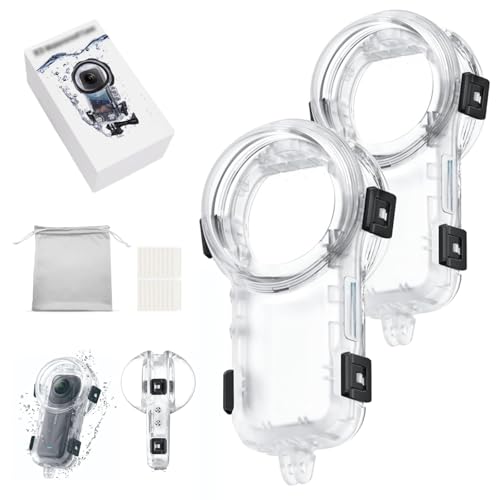Invisible Dive Housing Case for Insta360 X5, 50M/164FT Waterproof Dive Case Protective Underwater Shell, with Anti-Fog Sheet, 360-degree Clear View (2Pcs) von Generisch