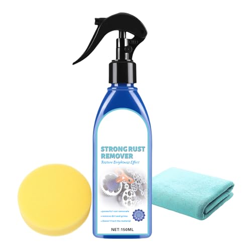 Iron Powder Remover - Stainless Steel Cleaner And Polish | Metal Rust Remover,150ml Rust Removal Spray, Long-Lasting Professional Metal Polish With Sponge And Towel For Bolt Grill Car Chain Bike von Generisch